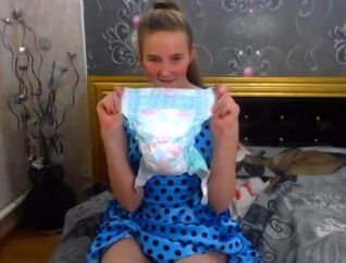 Insane russian young in a blue sundress attempts nappies