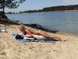 2 red-hot russian teen getting a suntan on the free beach. 2