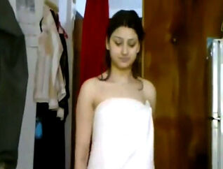 Indian hotty lady dancing in towel after bathroom
