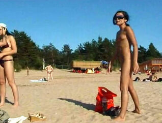 Depraved little girl nudists take off their clothes, undies