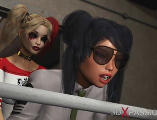 Super-hot fuck-fest in jail! Harley Quinn pulverizes a chick