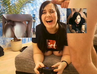 Gamer damsel gets torn up while gaming