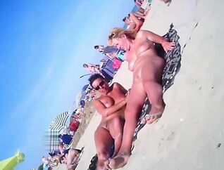 Naughty Cougars Poked By Strangers At Naturist Beach Hidden